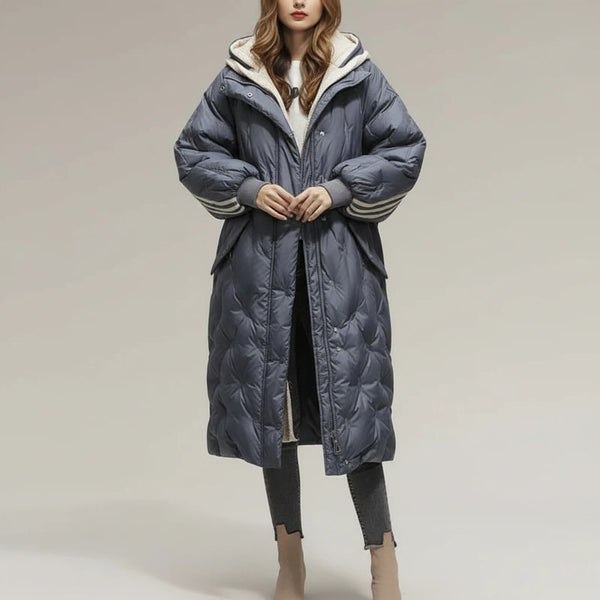 Daunenjacke Damen Lang mit Kapuze | Für Kalte Tage - Alverno