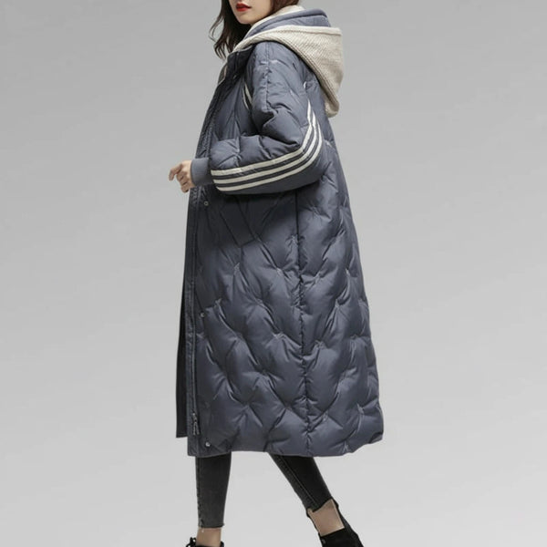 Daunenjacke Damen Lang mit Kapuze | Für Kalte Tage - Alverno