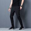 Herren Stoffhose Polyester Straight Leg - Business Freizeithose Kordelzug Bügelfreie Sport-Hose