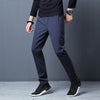 Herren Stoffhose Polyester Straight Leg - Business Freizeithose Kordelzug Bügelfreie Sport-Hose