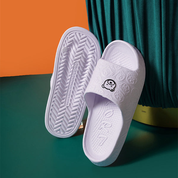 Unisex Hausschuhe Ultra-Soft - Badeschlappen Pantoletten Rutschfest Bärenmotiv Dicke Sohle