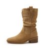 Damen Western-Stiefel mit Blockabsatz - Kniehoch Stiefeletten im angesagten Cowboy-Style - Alverno