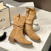 Damen Western-Stiefel mit Blockabsatz - Kniehoch Stiefeletten im angesagten Cowboy-Style - Alverno