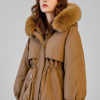 Daunenjacke Damen Lang mit Abnehmbarem Kragen | Für Kalte Tage - Alverno