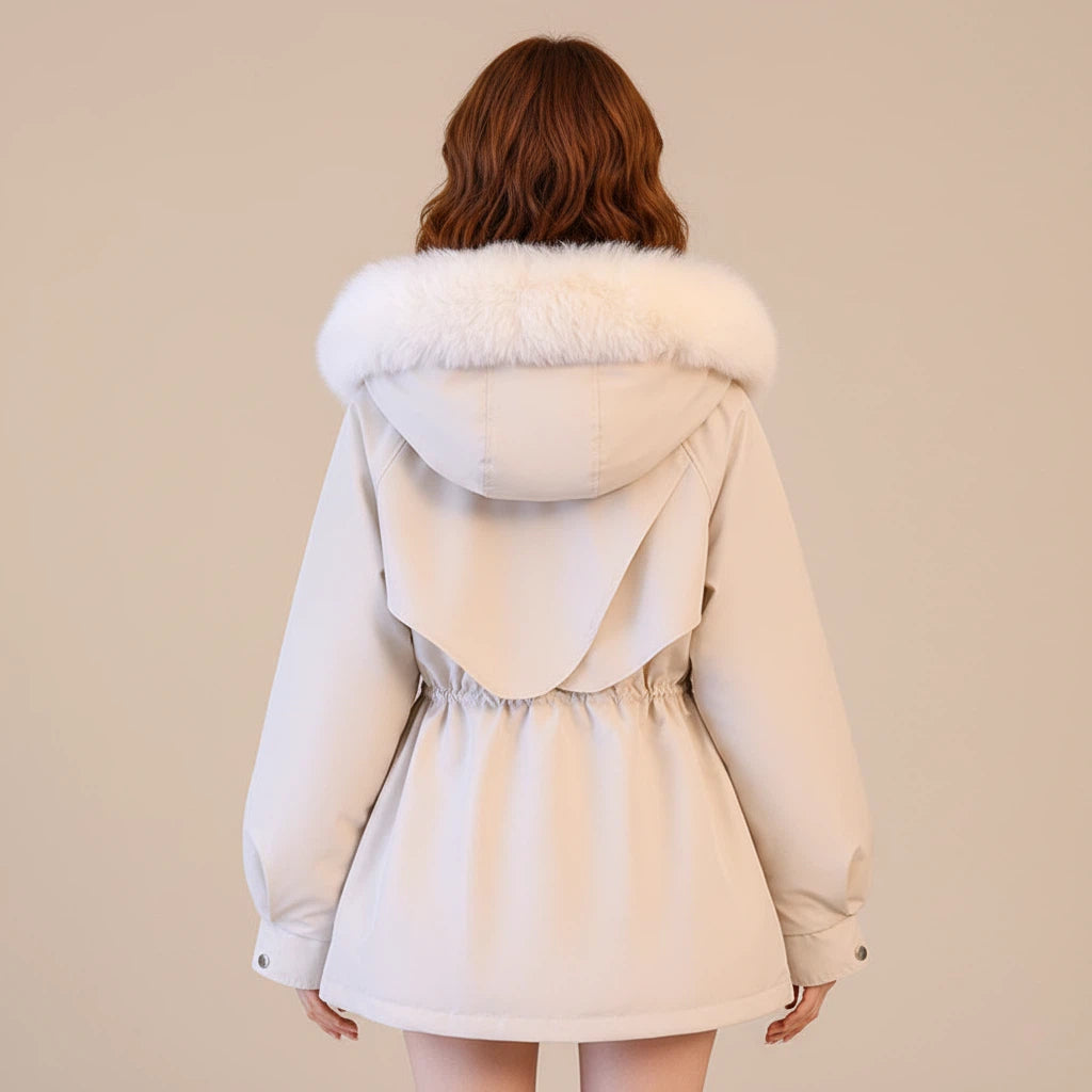 Daunenjacke Damen Lang mit Abnehmbarem Kragen | Für Kalte Tage - Alverno