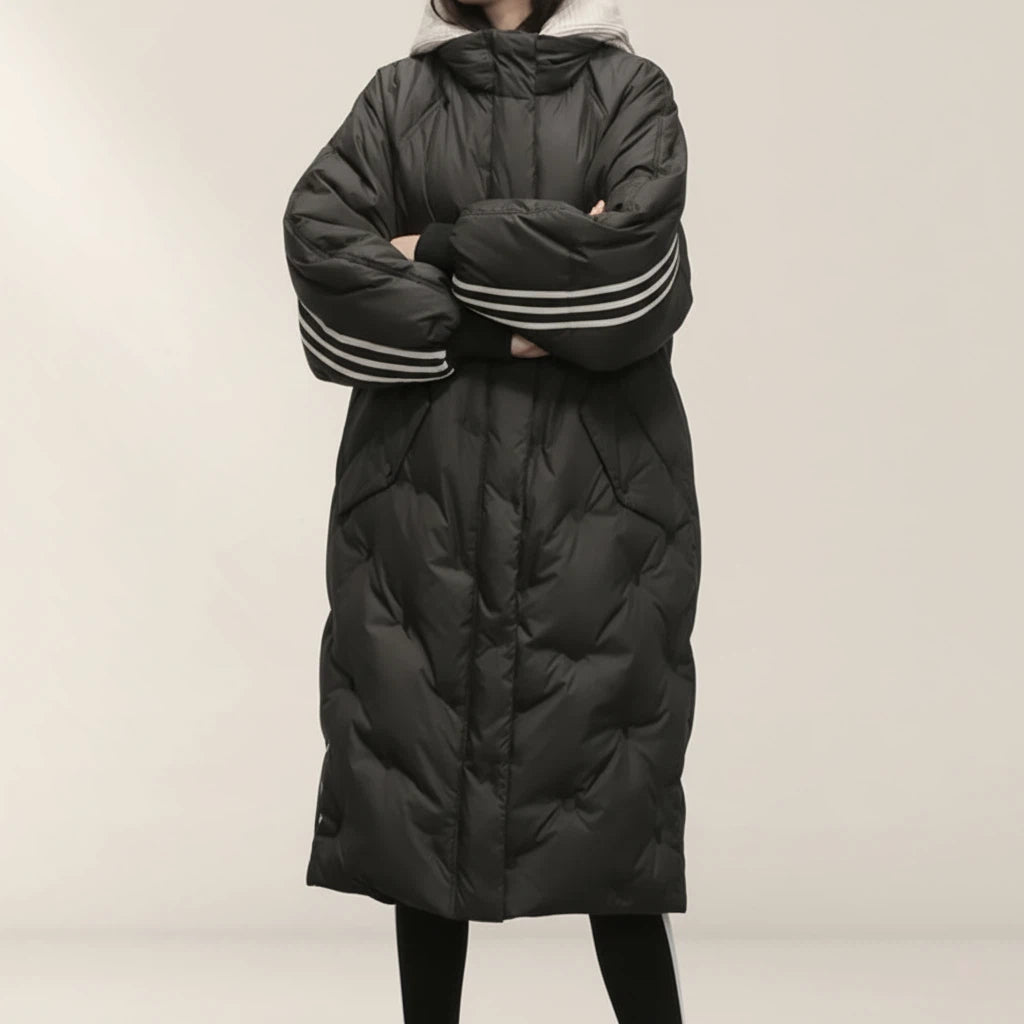 Daunenjacke Damen Lang mit Kapuze | Für Kalte Tage - Alverno