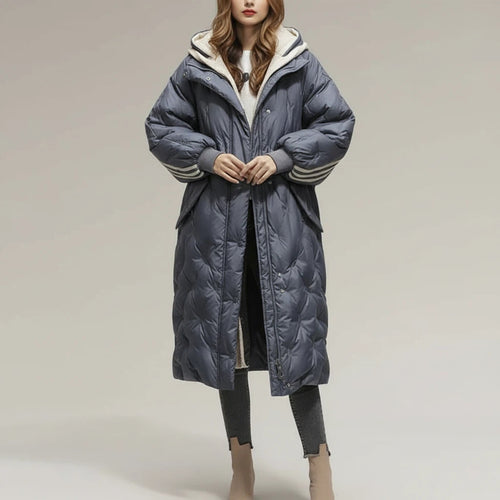 Daunenjacke Damen Lang mit Kapuze | Für Kalte Tage - Alverno