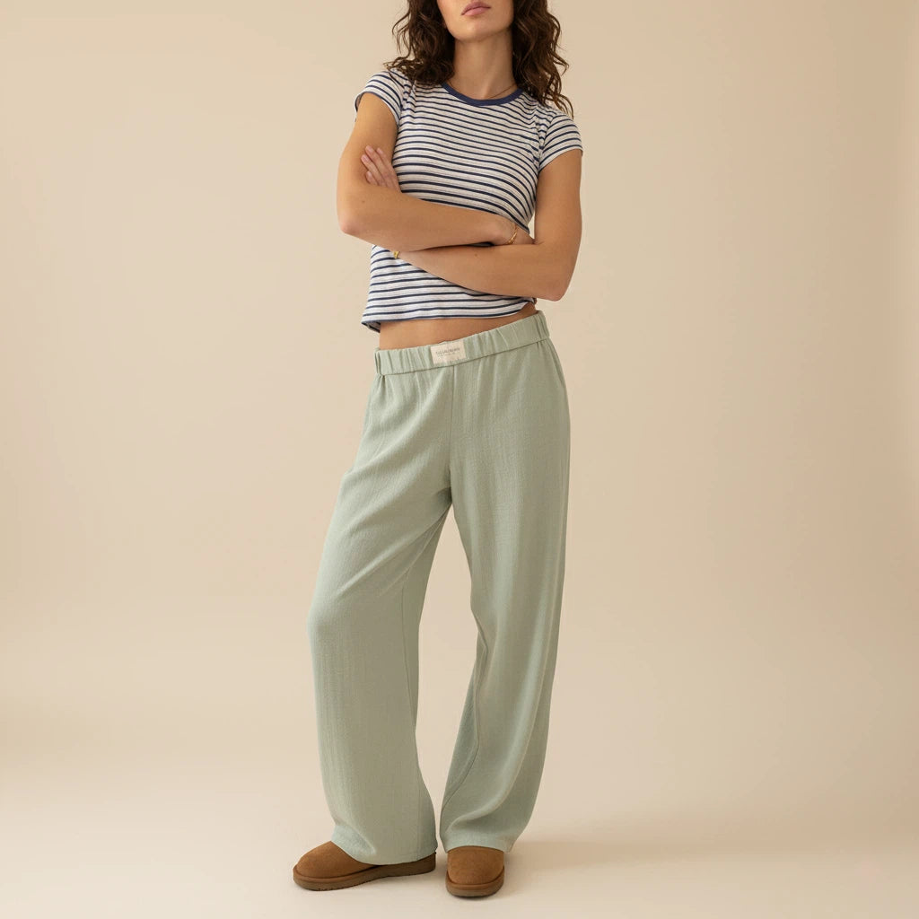 Gestreifte Hose Damen mit Seitentaschen | Locker & Für Alltag - Alverno