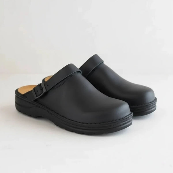 Leder Hausschuhe Herren Ergonomisch mit Riemen | Für Zuhause und Alltag - Alverno