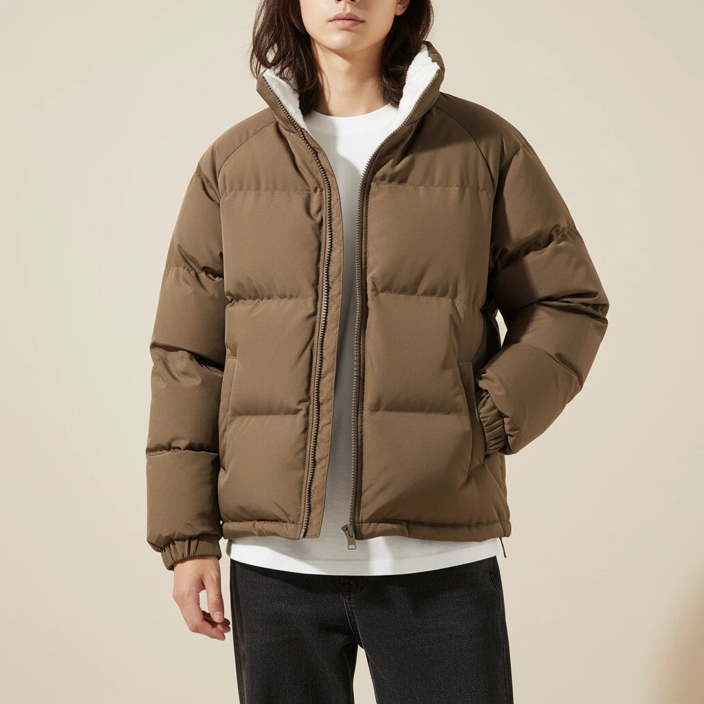 Pufferjacke Herren Wattiert Hoher Kragen | Für Kalte Tage - Alverno