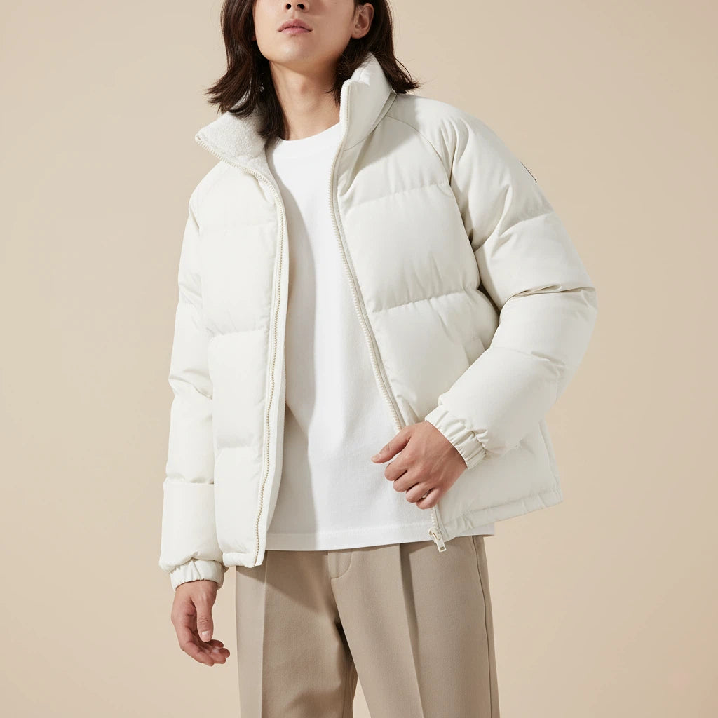 Pufferjacke Herren Wattiert Hoher Kragen | Für Kalte Tage - Alverno