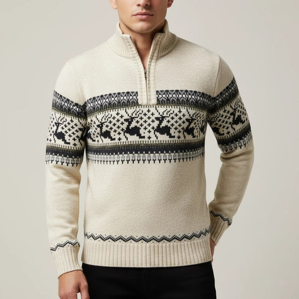 Pullover Herren Gestrickt mit Reißverschluss | Für Winter und Festtage - Alverno