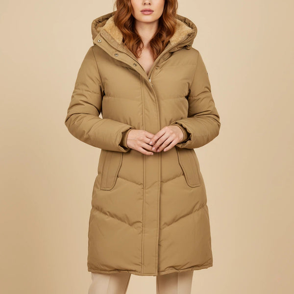 Steppmantel Damen Lang Gefüttert mit Kapuze | Für Kalte Tage - Alverno