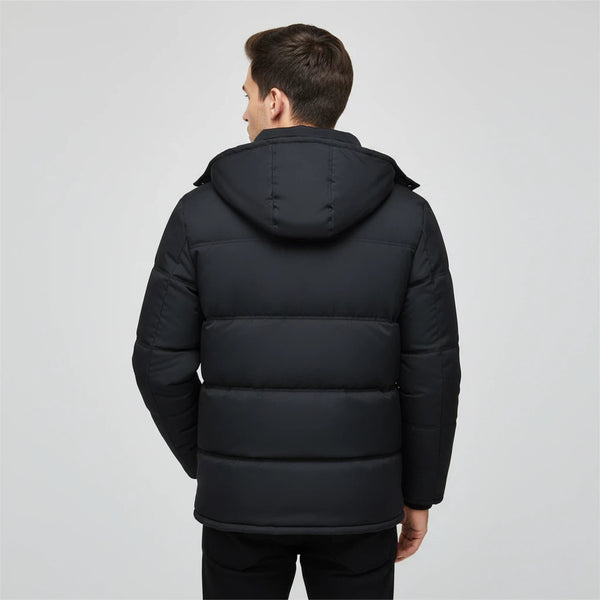 Wintermantel Herren Gefüttert Schwarz | Für Kalte Tage - Alverno