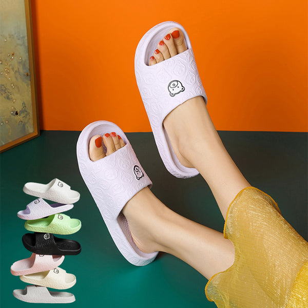 Unisex Hausschuhe Ultra-Soft - Badeschlappen Pantoletten Rutschfest Bärenmotiv Dicke Sohle